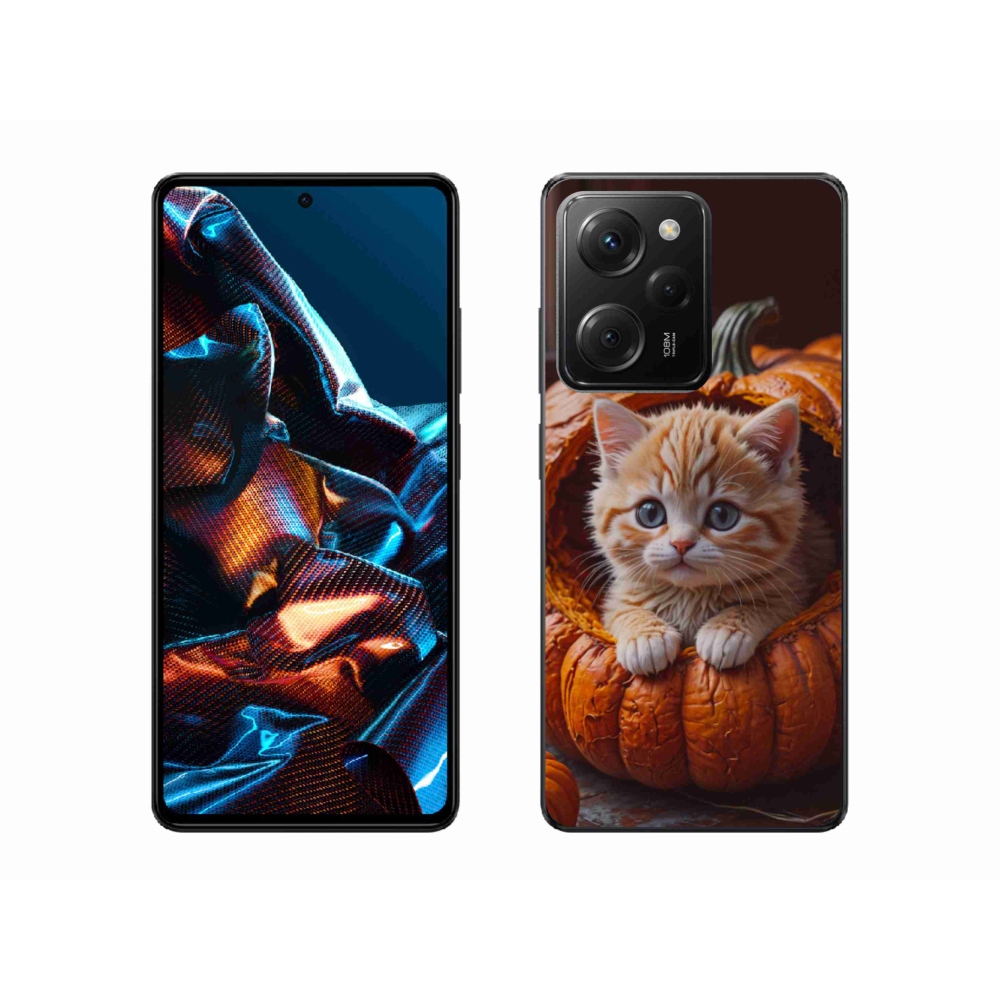 Gélový kryt mmCase na Xiaomi Poco X5 Pro 5G - mačiatko a tekvica 2