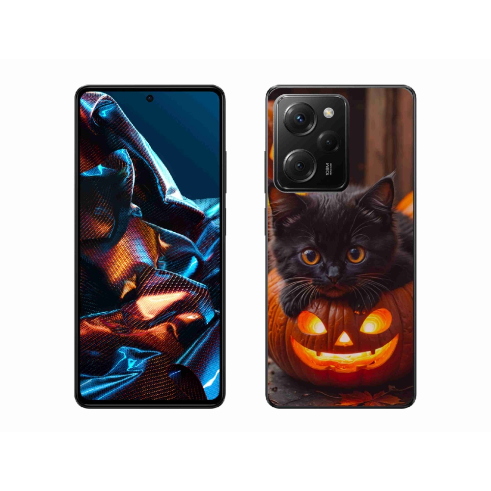 Gélový kryt mmCase na Xiaomi Poco X5 Pro 5G - mačiatko a tekvica