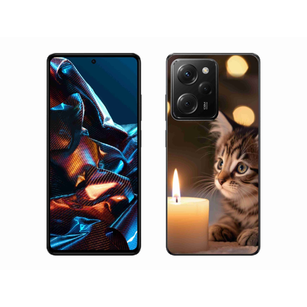 Gélový kryt mmCase na Xiaomi Poco X5 Pro 5G - mačiatko a sviečka