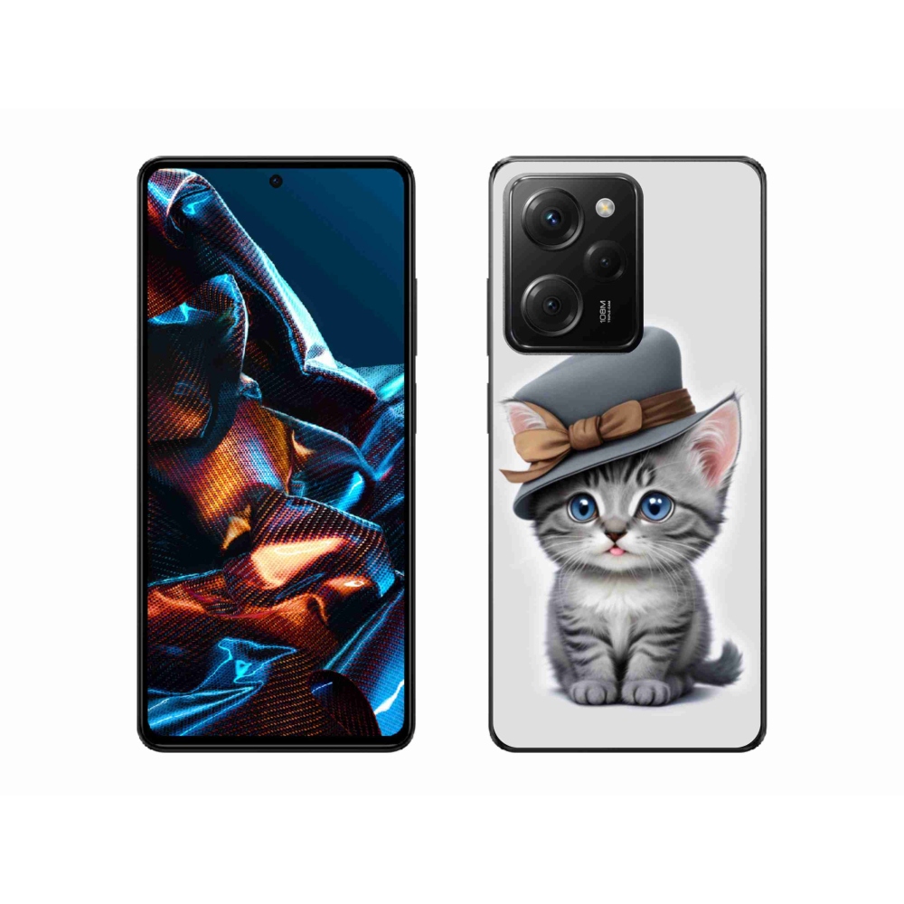 Gélový kryt mmCase na Xiaomi Poco X5 Pro 5G - mačiatko s klobúkom