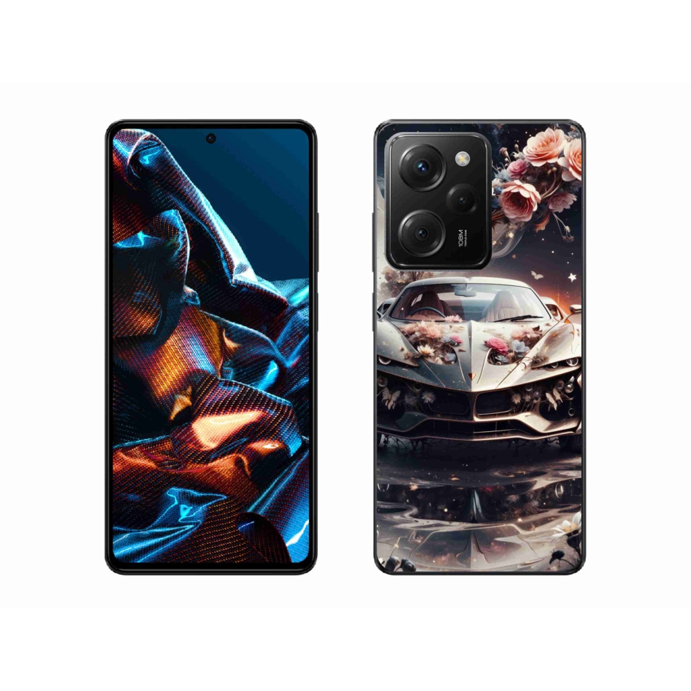 Gélový kryt mmCase na Xiaomi Poco X5 Pro 5G - kvetinový športový automobil