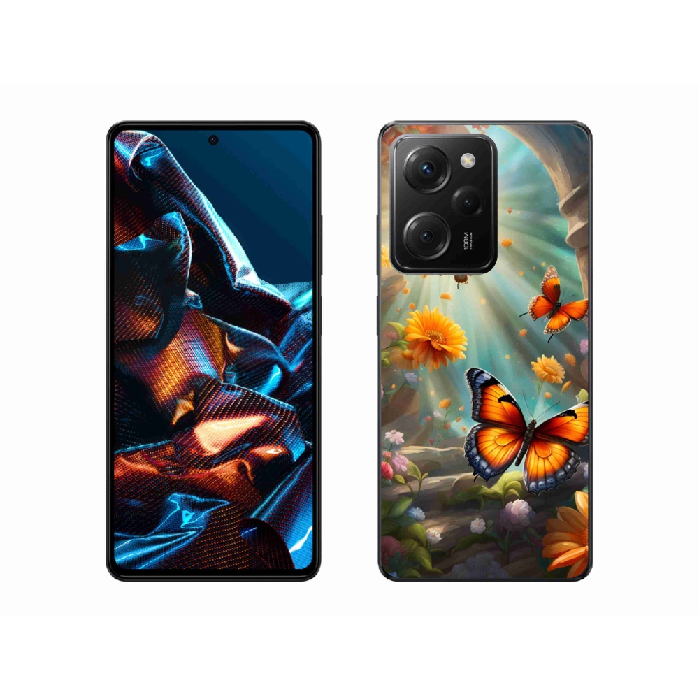 Gélový kryt mmCase na Xiaomi Poco X5 Pro 5G - motýlia záhrada 2