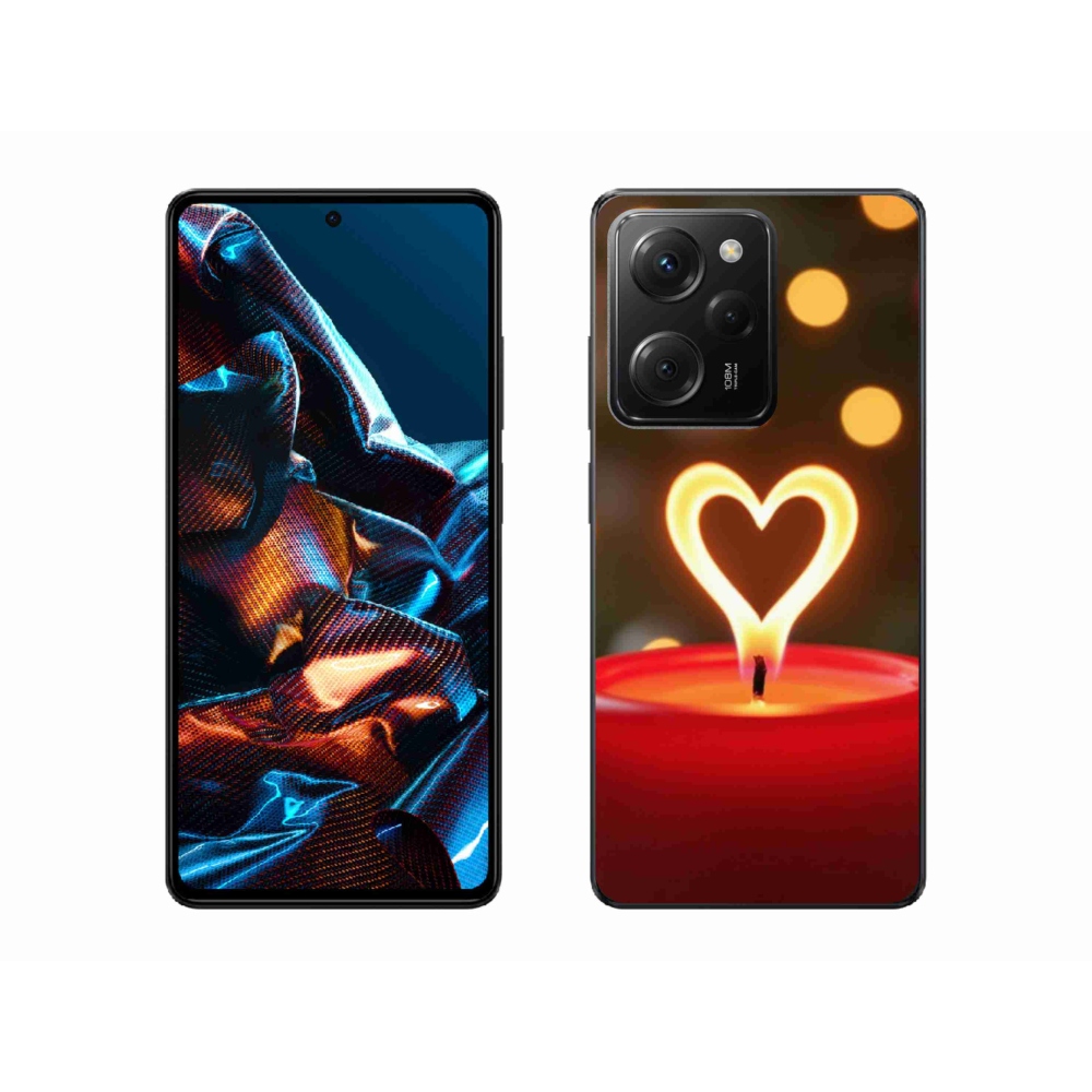 Gélový kryt mmCase na Xiaomi Poco X5 Pro 5G - srdce z plameňa