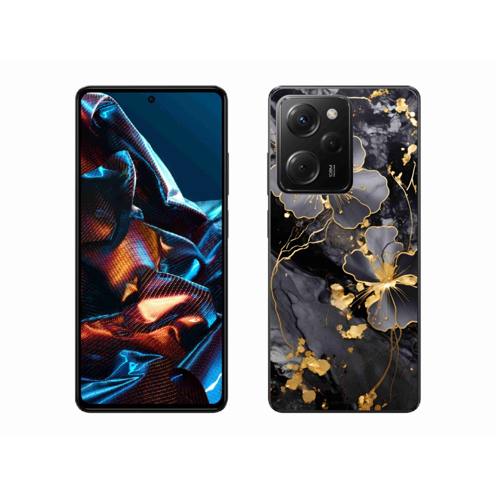 Gélový kryt mmCase na Xiaomi Poco X5 Pro 5G - zlaté kvety
