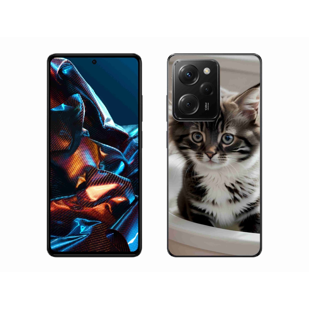 Gélový kryt mmCase na Xiaomi Poco X5 Pro 5G - zvedavé mačiatko