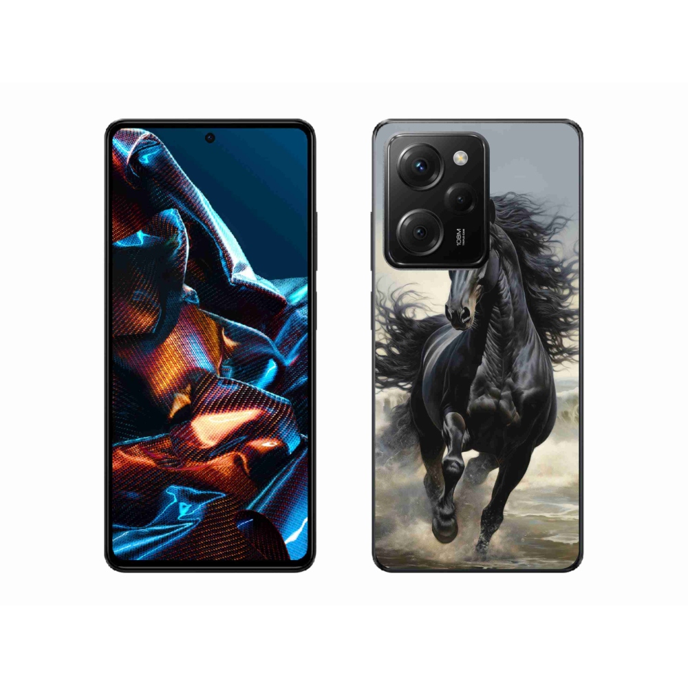 Gélový kryt mmCase na Xiaomi Poco X5 Pro - bežiaci čierny kôň