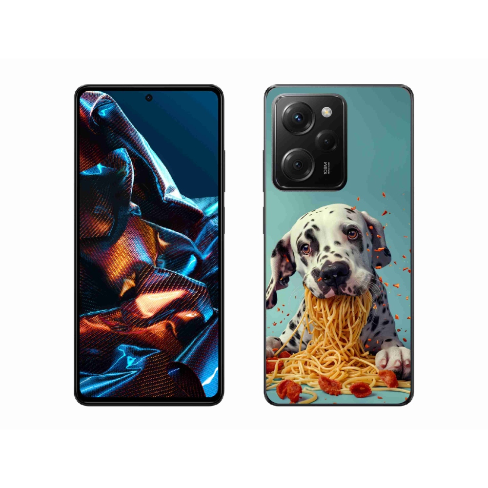 Gélový kryt mmCase na Xiaomi Poco X5 Pro - dalmatín a špagety