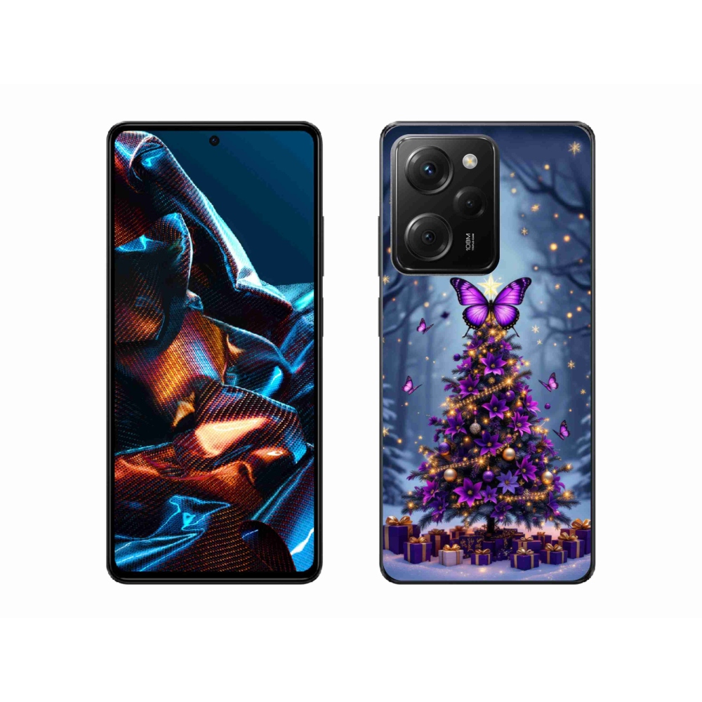Gélový kryt mmCase na Xiaomi Poco X5 Pro - motýlí vianočný stromček