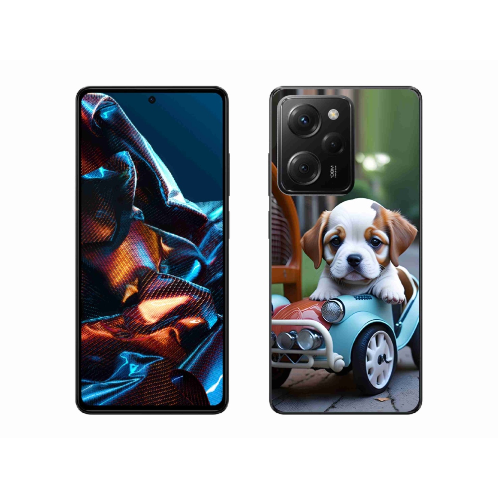 Gélový kryt mmCase na Xiaomi Poco X5 Pro - šteňa v retro aute