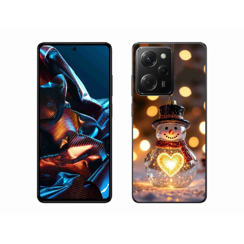 Gélový kryt mmCase na Xiaomi Poco X5 Pro - svietiaci vianočný snehuliak