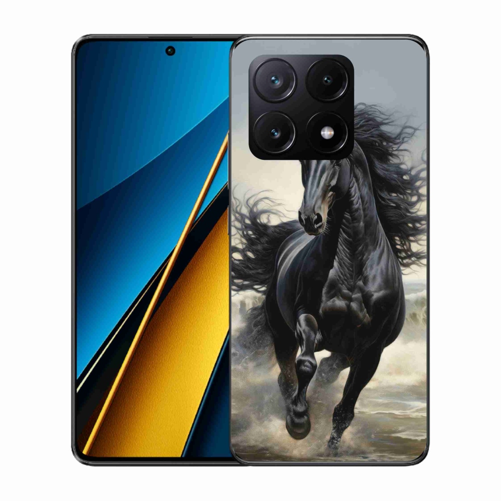 Gélový kryt mmCase na Xiaomi Poco X6 Pro 5G - bežiaci čierny kôň