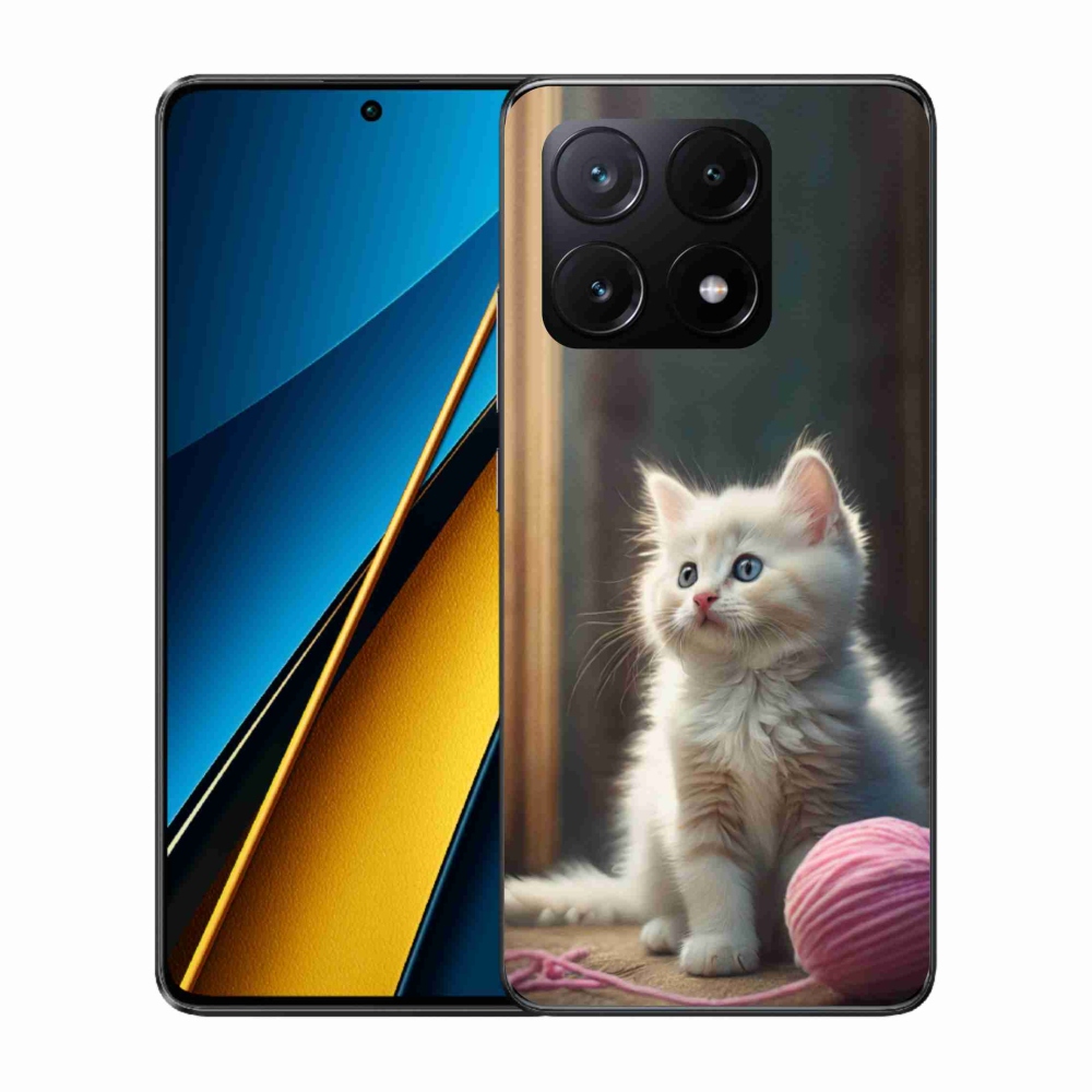 Gélový kryt mmCase na Xiaomi Poco X6 Pro 5G - biele mačiatko 2