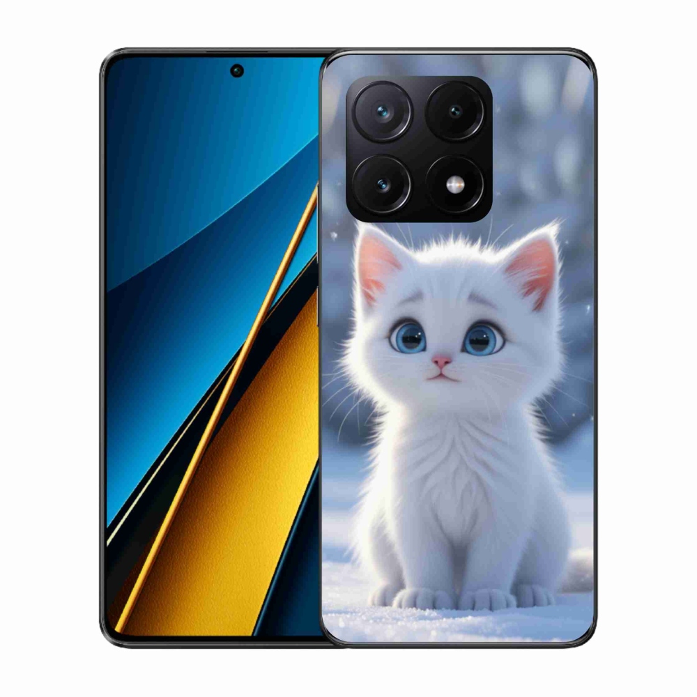 Gélový kryt mmCase na Xiaomi Poco X6 Pro 5G - biele mačiatko 3