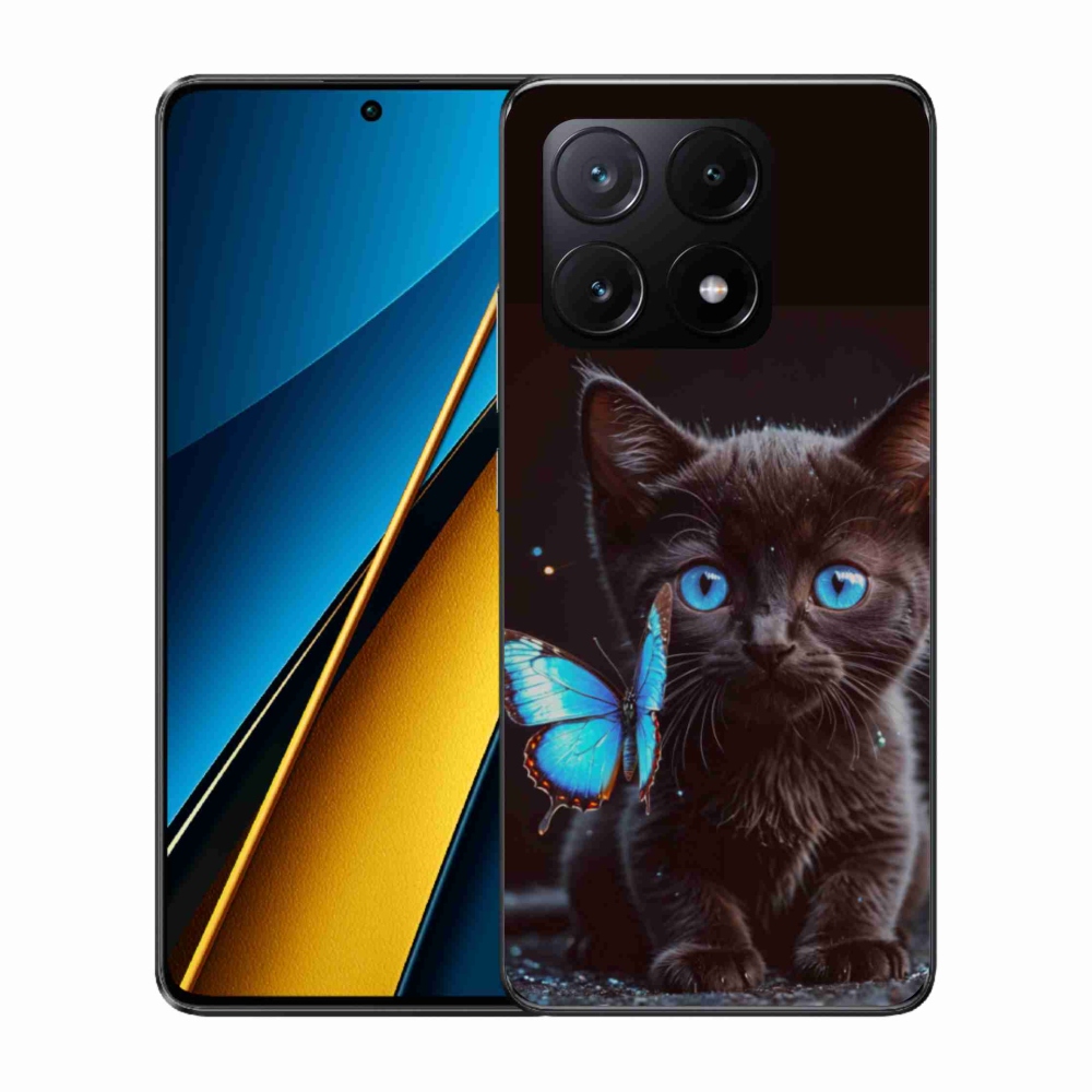 Gélový kryt mmCase na Xiaomi Poco X6 Pro 5G - čierne mačiatko 3