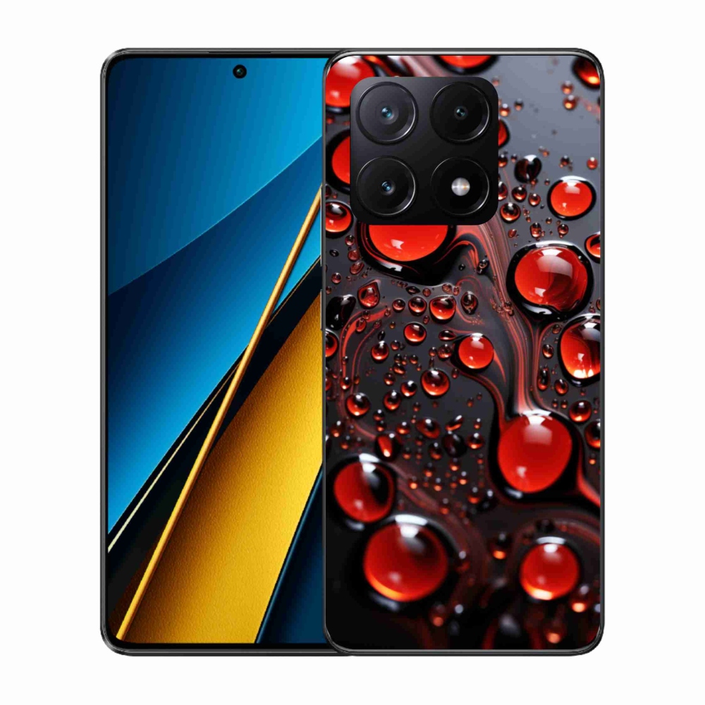 Gélový kryt mmCase na Xiaomi Poco X6 Pro 5G - červené kvapky 2