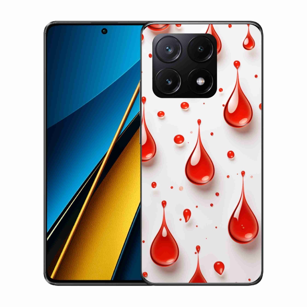 Gélový kryt mmCase na Xiaomi Poco X6 Pro 5G - červené kvapky