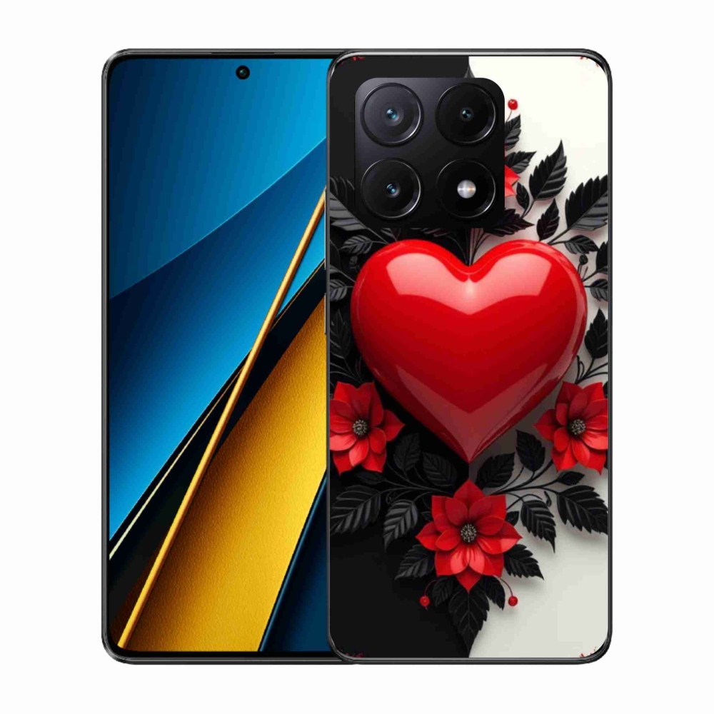 Gélový kryt mmCase na Xiaomi Poco X6 Pro 5G - červené srdce