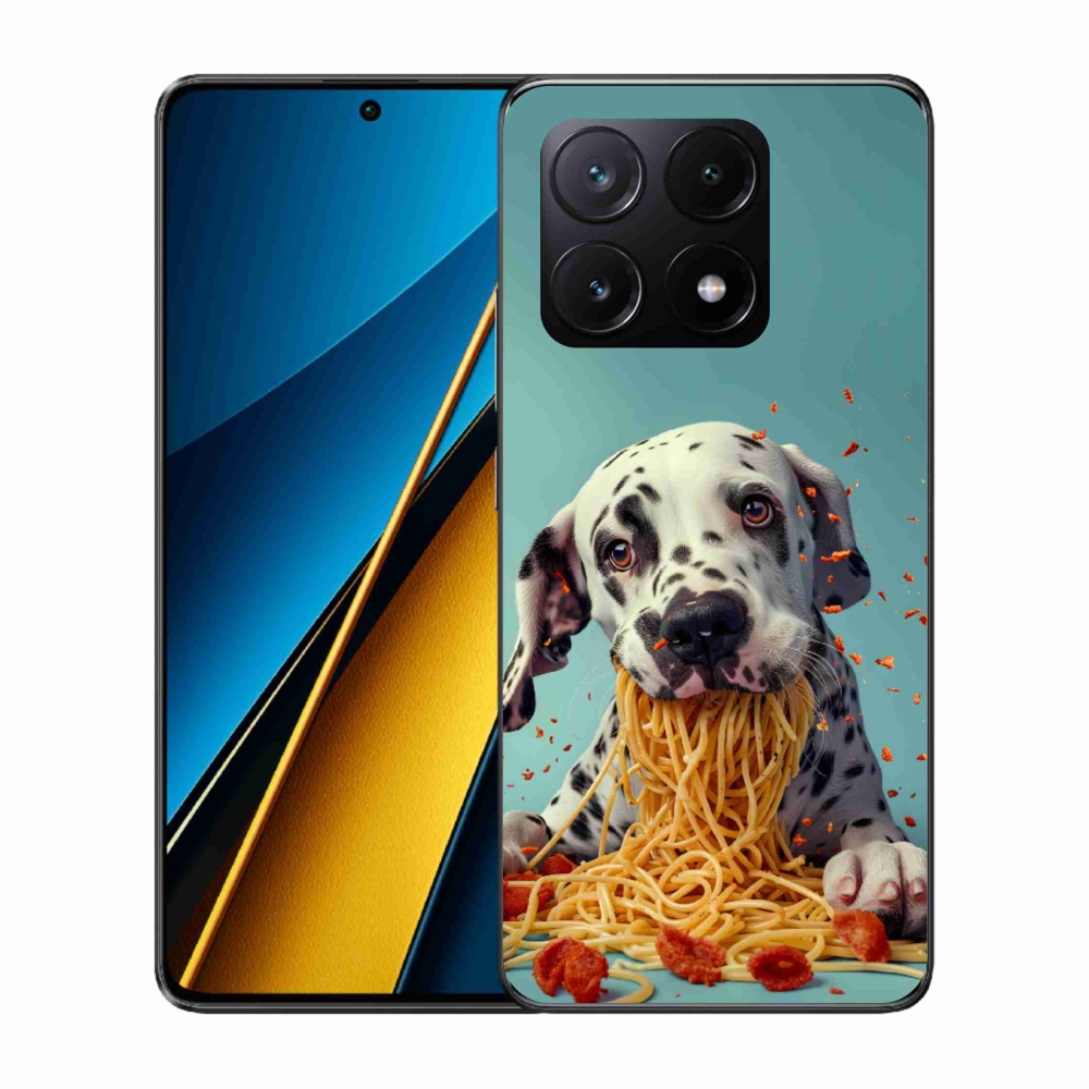 Gélový kryt mmCase na Xiaomi Poco X6 Pro 5G - dalmatín a špagety
