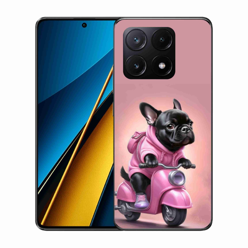 Gélový kryt mmCase na Xiaomi Poco X6 Pro 5G - francúzsky buldoček na skútri