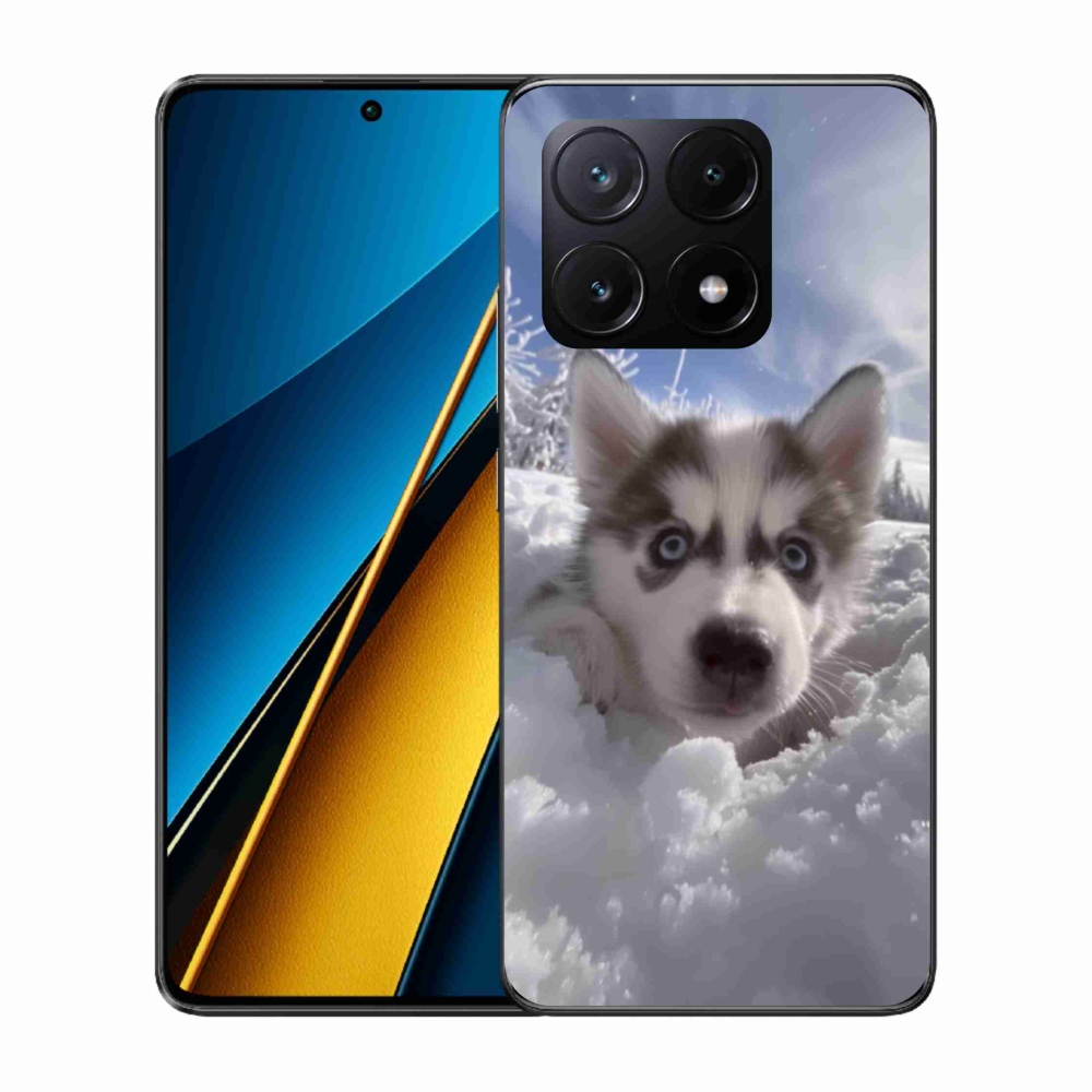 Gélový kryt mmCase na Xiaomi Poco X6 Pro 5G - husky v snehu