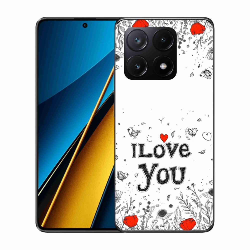 Gélový kryt mmCase na Xiaomi Poco X6 Pro 5G - I love you biele pozadie