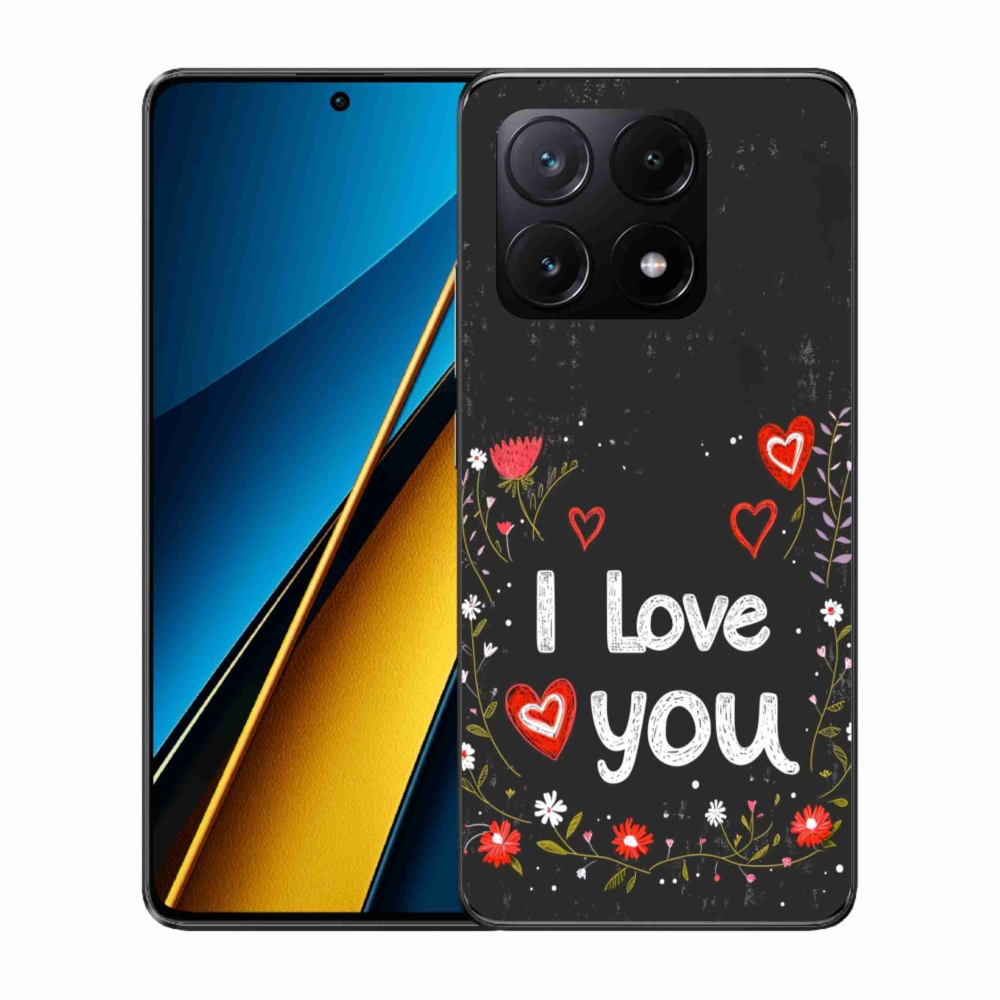 Gélový kryt mmCase na Xiaomi Poco X6 Pro 5G - I love you čierne pozadie