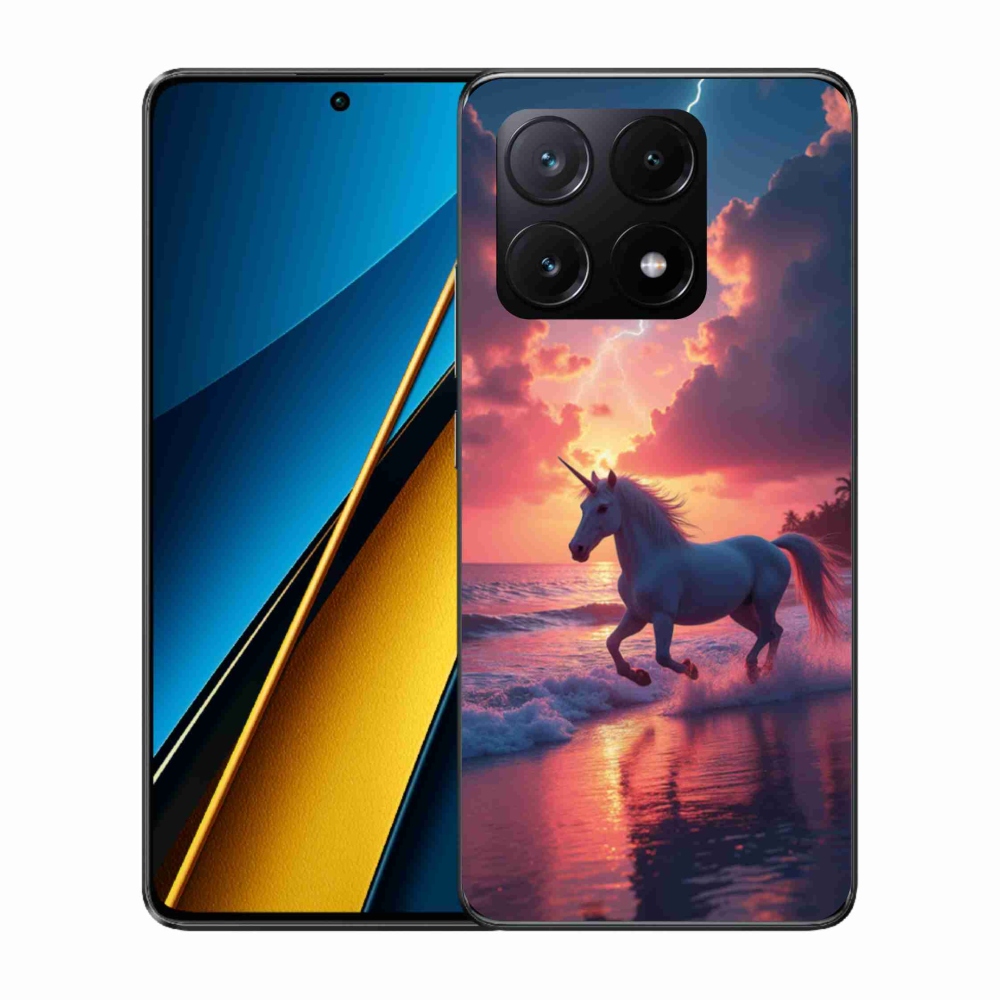 Gélový kryt mmCase na Xiaomi Poco X6 Pro 5G - jednorožec na pláži