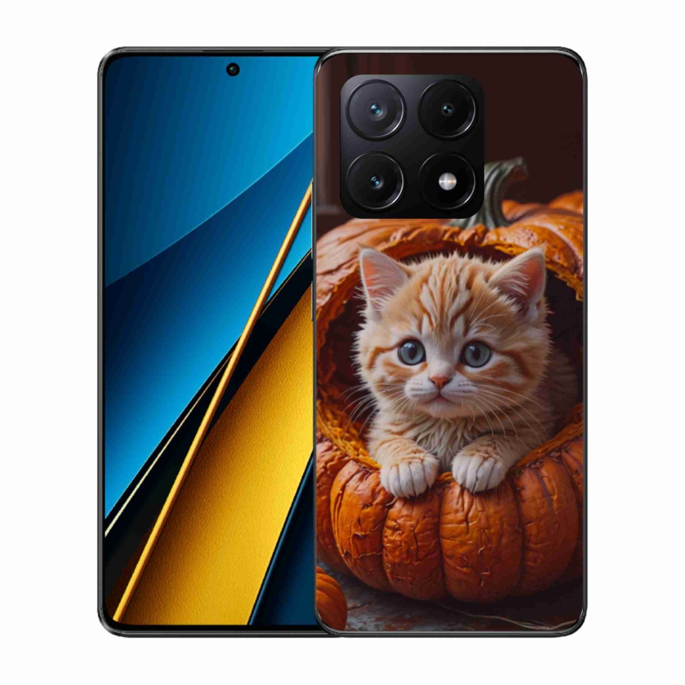 Gélový kryt mmCase na Xiaomi Poco X6 Pro 5G - mačiatko a tekvica 2