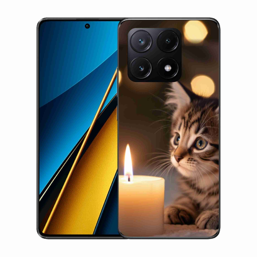 Gélový kryt mmCase na Xiaomi Poco X6 Pro 5G - mačiatko a sviečka
