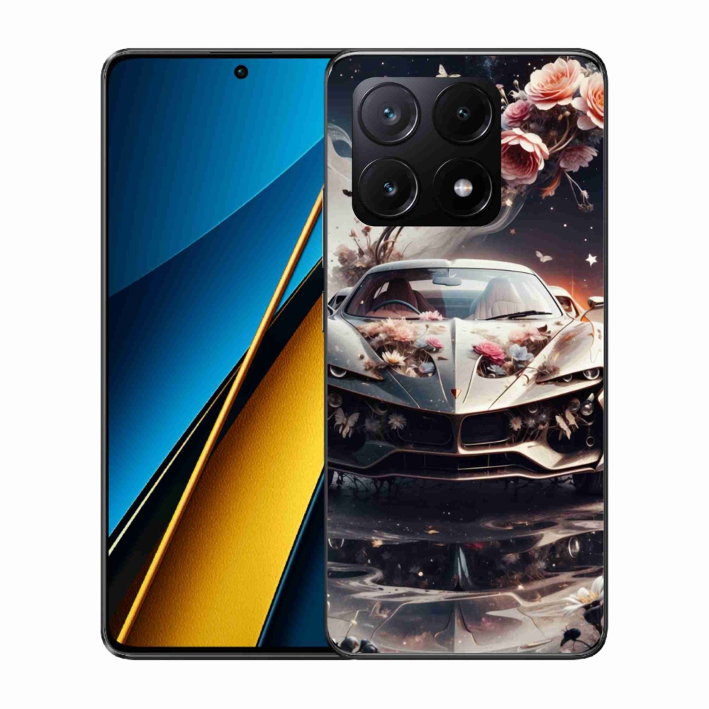 Gélový kryt mmCase na Xiaomi Poco X6 Pro 5G - kvetinový šProtový automobil