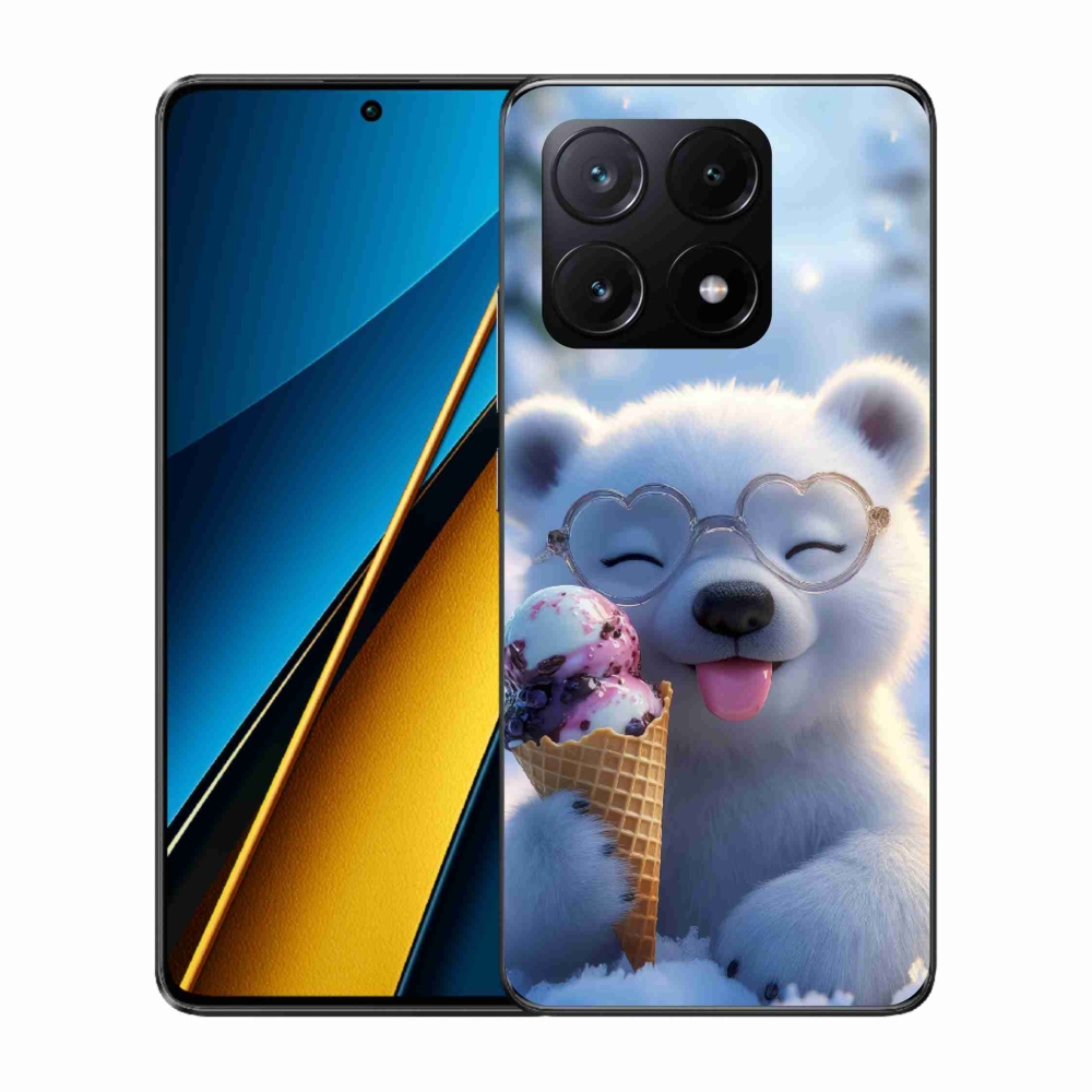 Gélový kryt mmCase na Xiaomi Poco X6 Pro 5G - medvedík so zmrzlinou