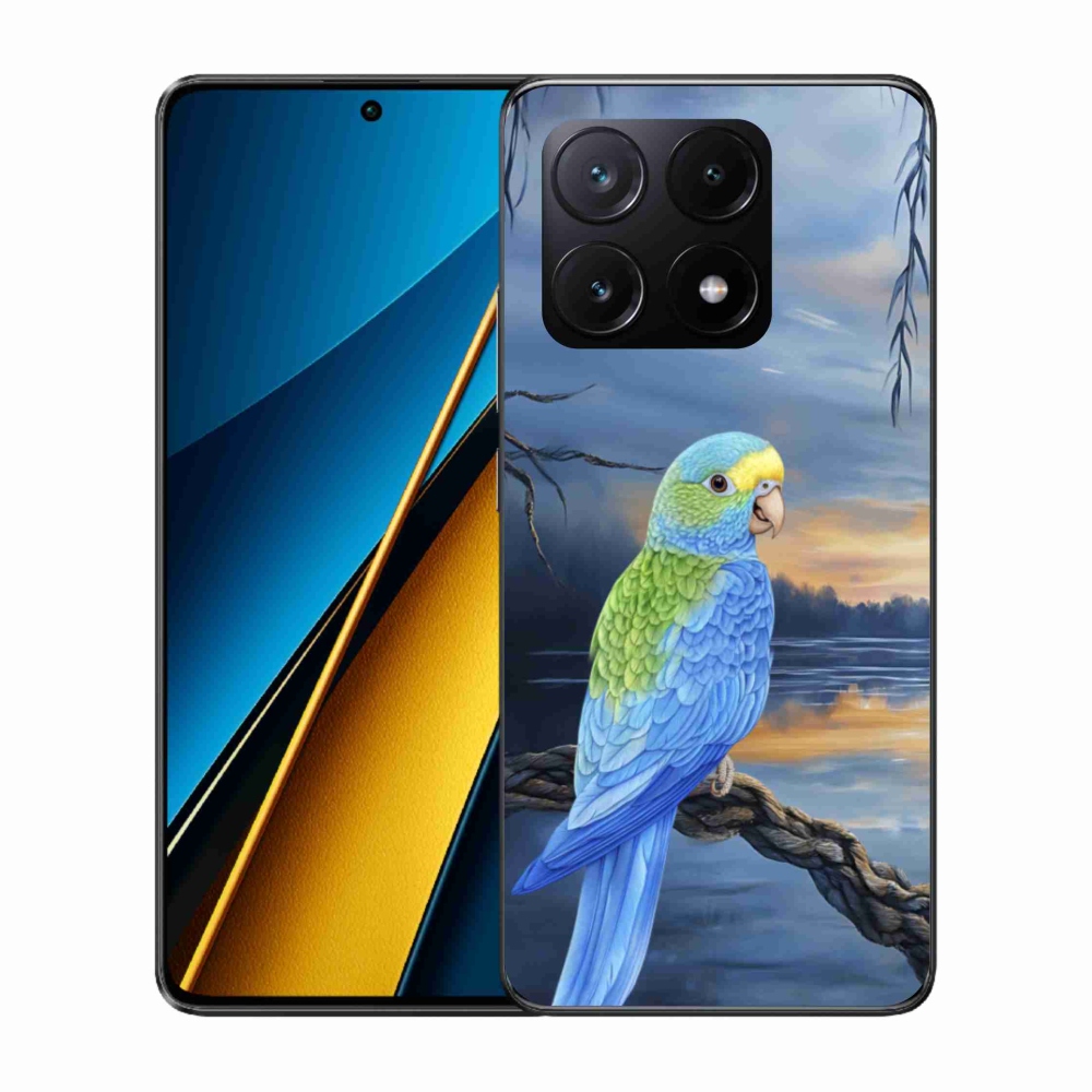Gélový kryt mmCase na Xiaomi Poco X6 Pro 5G - modrý papagáj