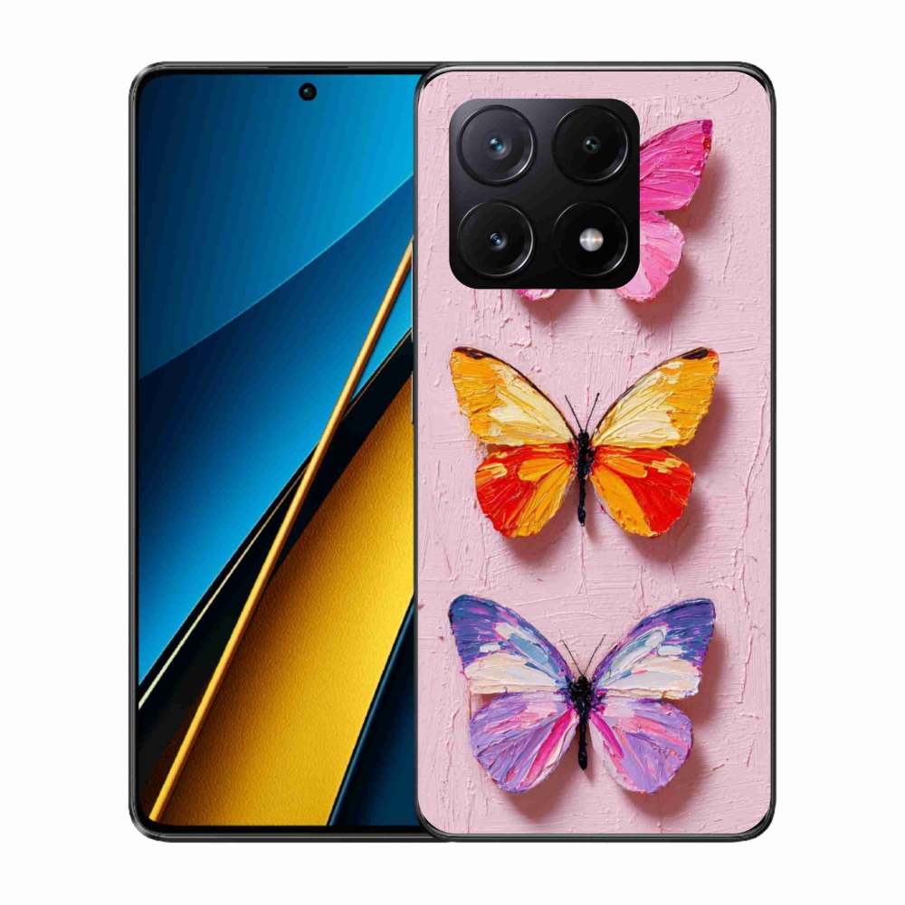 Gélový kryt mmCase na Xiaomi Poco X6 Pro 5G - motýlia trojica