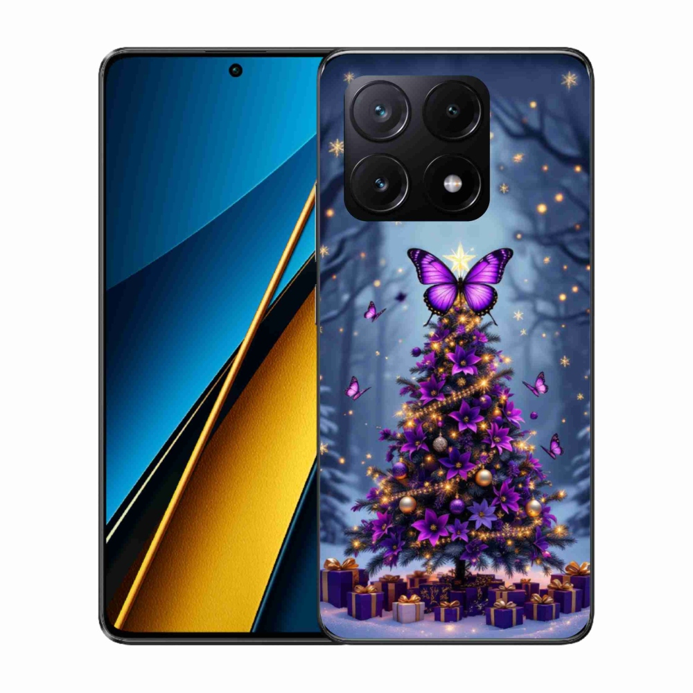 Gélový kryt mmCase na Xiaomi Poco X6 Pro 5G - motýlí vianočný stromček