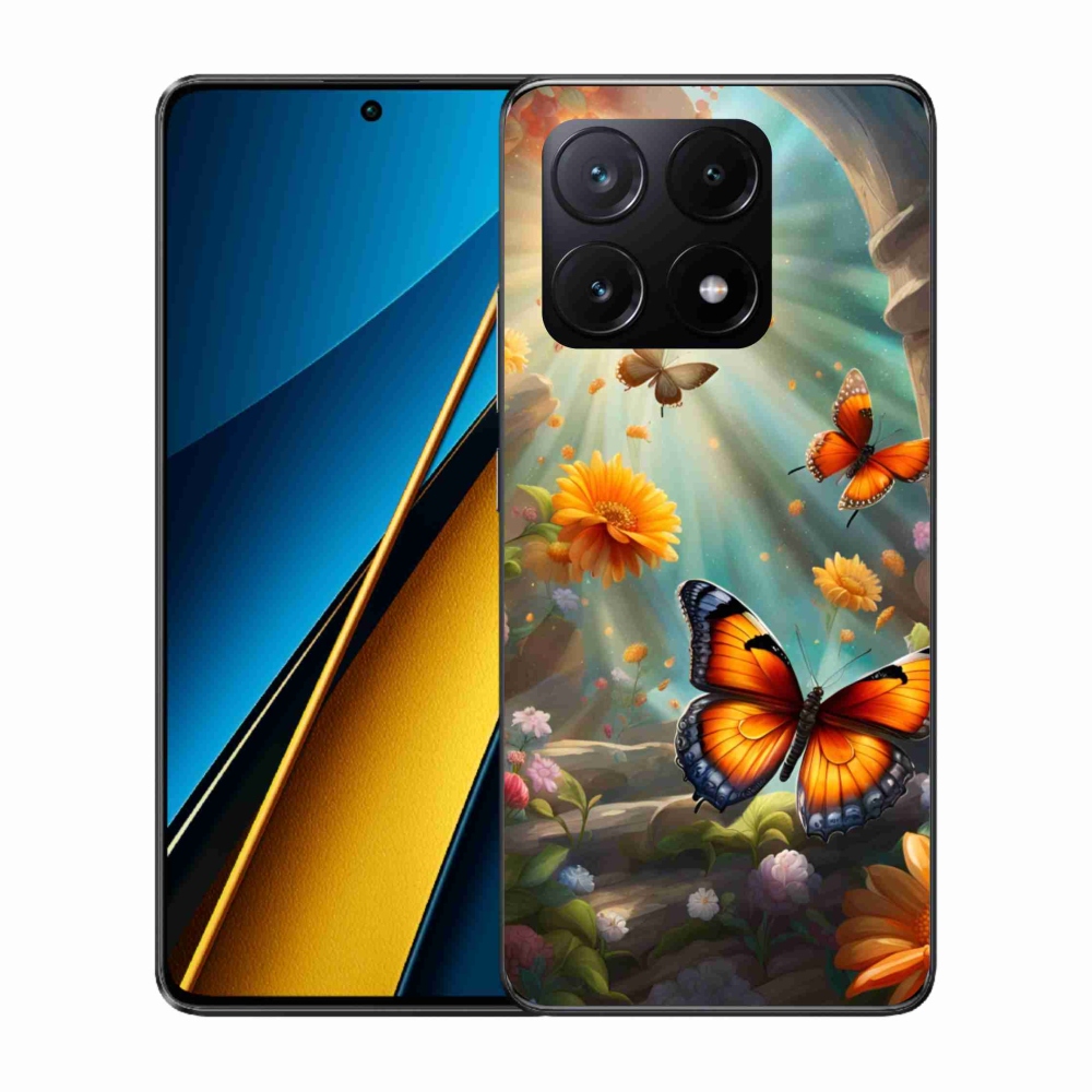 Gélový kryt mmCase na Xiaomi Poco X6 Pro 5G - motýlia záhrada 2