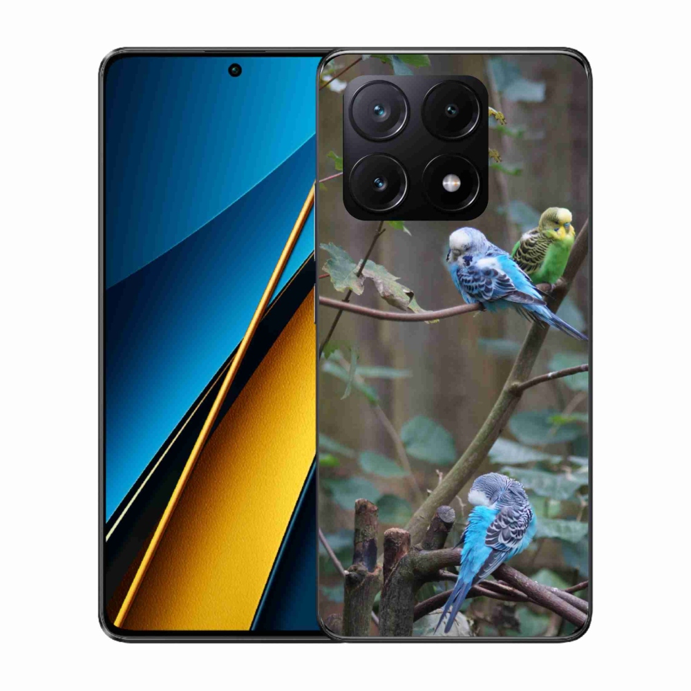 Gélový kryt mmCase na Xiaomi Poco X6 Pro 5G - papagáje na vetve