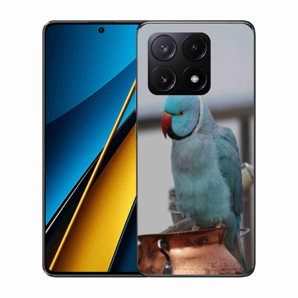 Gélový kryt mmCase na Xiaomi Poco X6 Pro 5G - papagáj alexander modrý