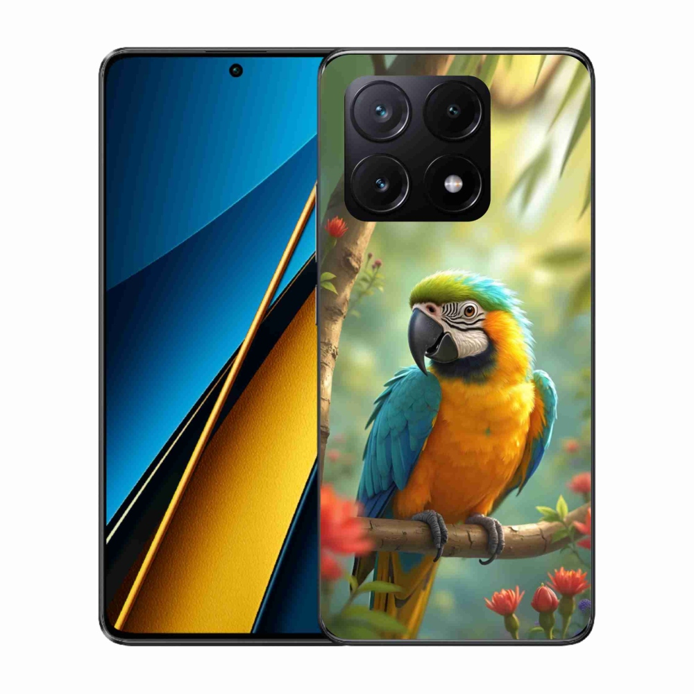 Gélový kryt mmCase na Xiaomi Poco X6 Pro 5G - papagáj ara modrožltá