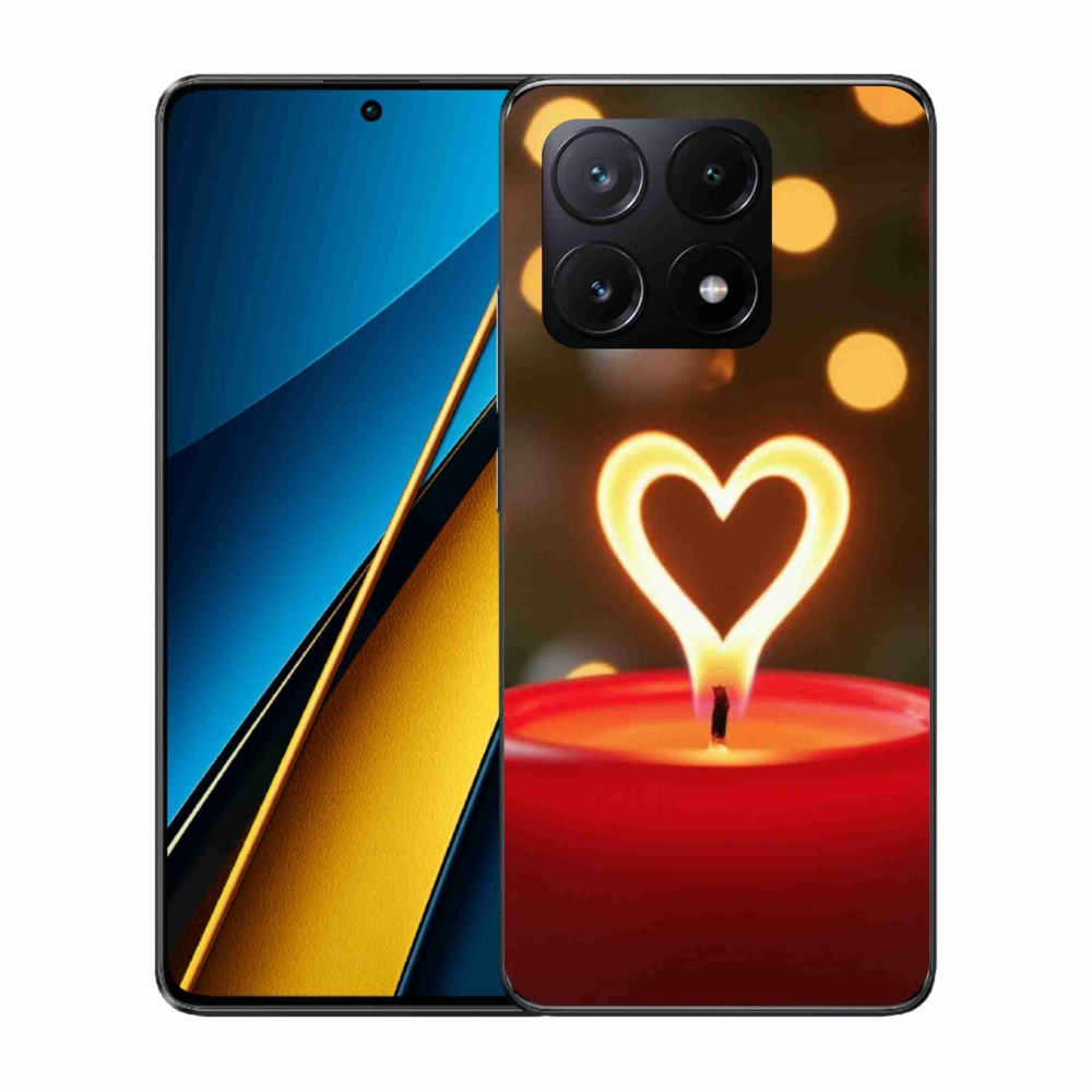 Gélový kryt mmCase na Xiaomi Poco X6 Pro 5G - srdce z plameňa
