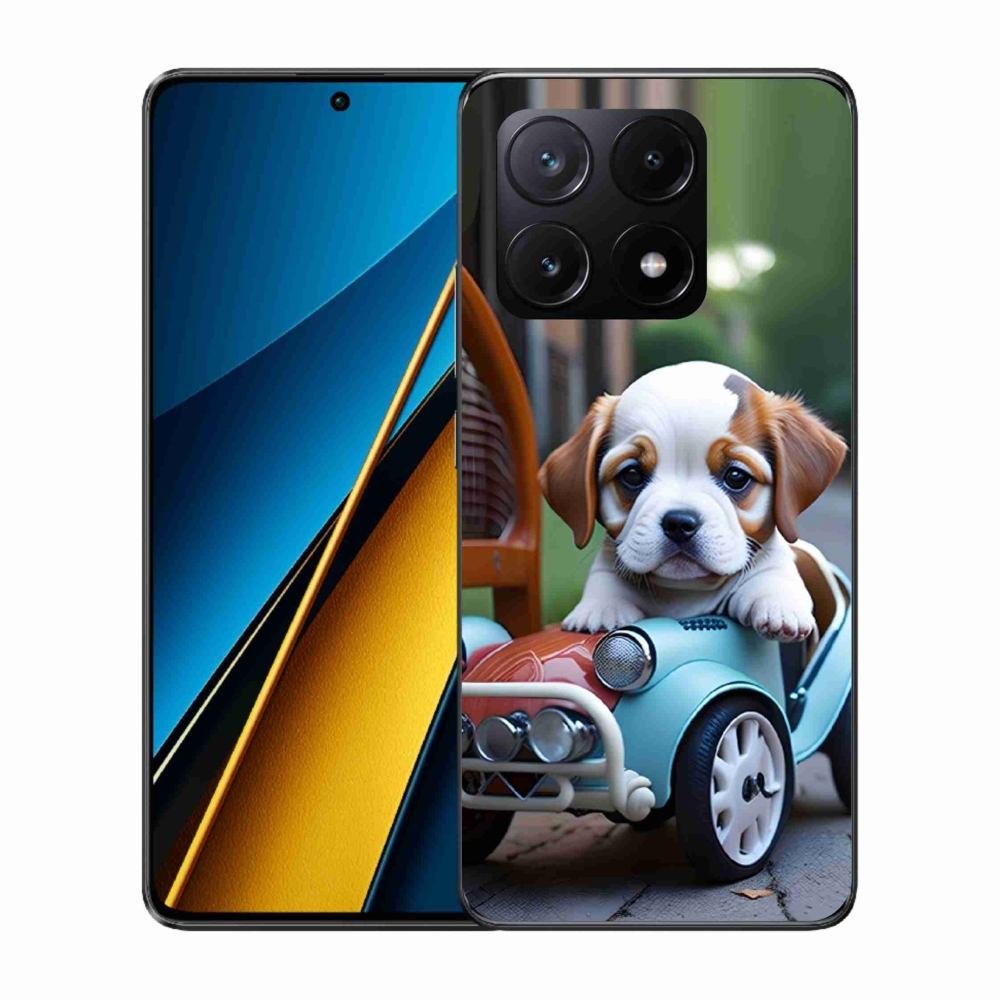 Gélový kryt mmCase na Xiaomi Poco X6 Pro 5G - šteňa v retro aute