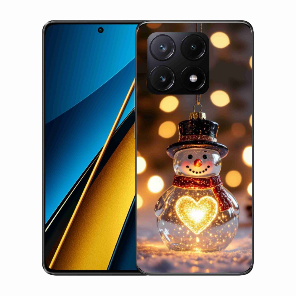 Gélový kryt mmCase na Xiaomi Poco X6 Pro 5G - svietiaci vianočný snehuliak