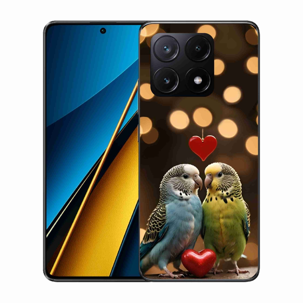 Gélový kryt mmCase na Xiaomi Poco X6 Pro 5G - zamilovaní papagáje