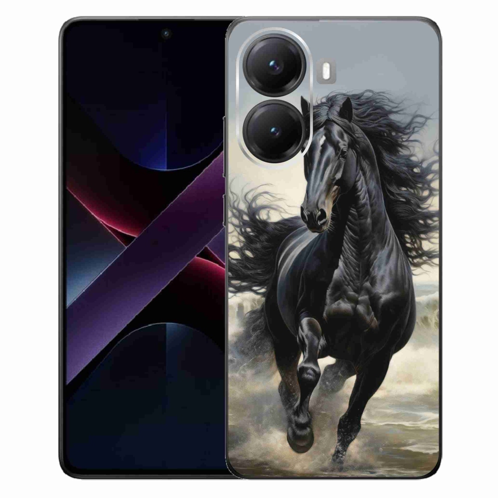 Gélový kryt mmCase na Xiaomi Poco X7 Pro 5G - bežiaci čierny kôň