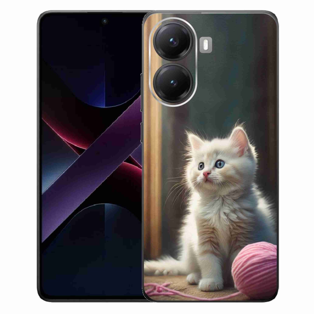 Gélový kryt mmCase na Xiaomi Poco X7 Pro 5G - biele mačiatko 2