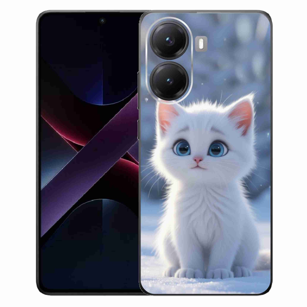 Gélový kryt mmCase na Xiaomi Poco X7 Pro 5G - biele mačiatko 3