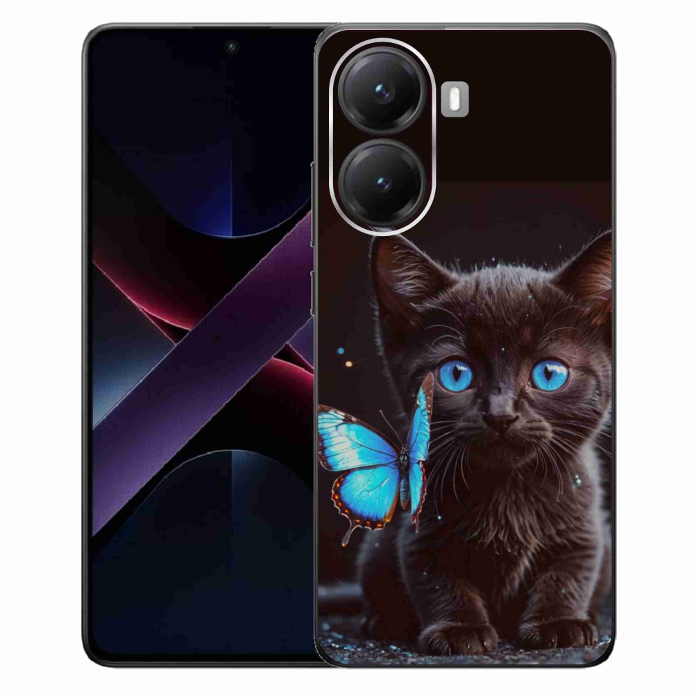 Gélový kryt mmCase na Xiaomi Poco X7 Pro 5G - čierne mačiatko 3