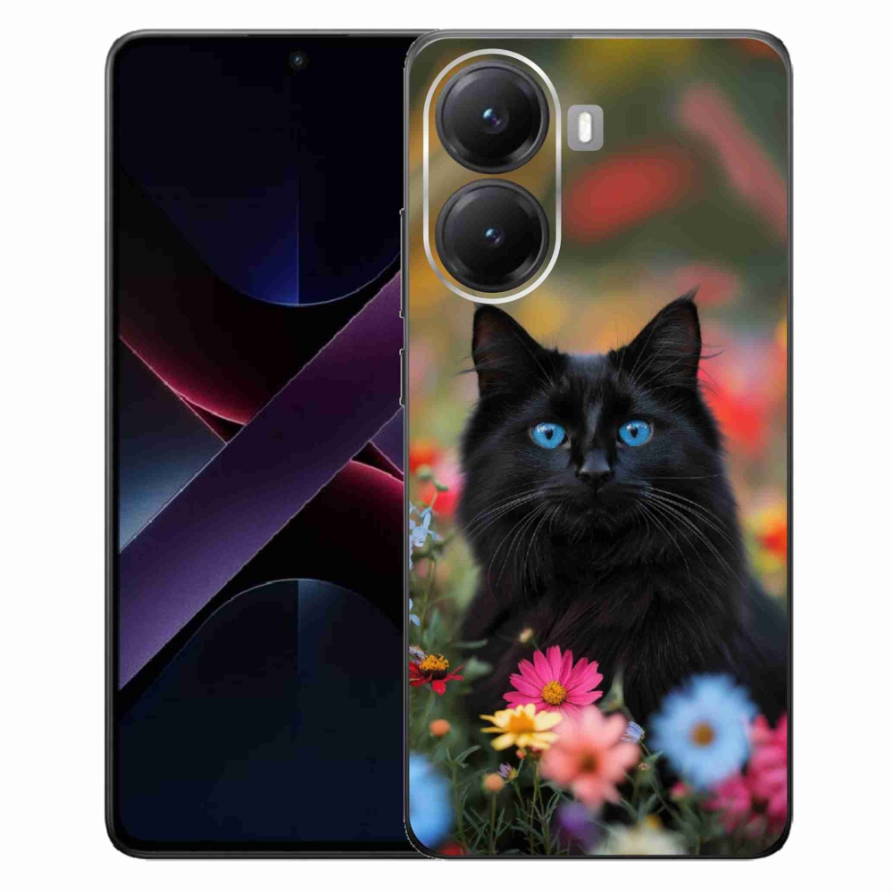 Gélový kryt mmCase na Xiaomi Poco X7 Pro 5G - čierne mačiatko 4