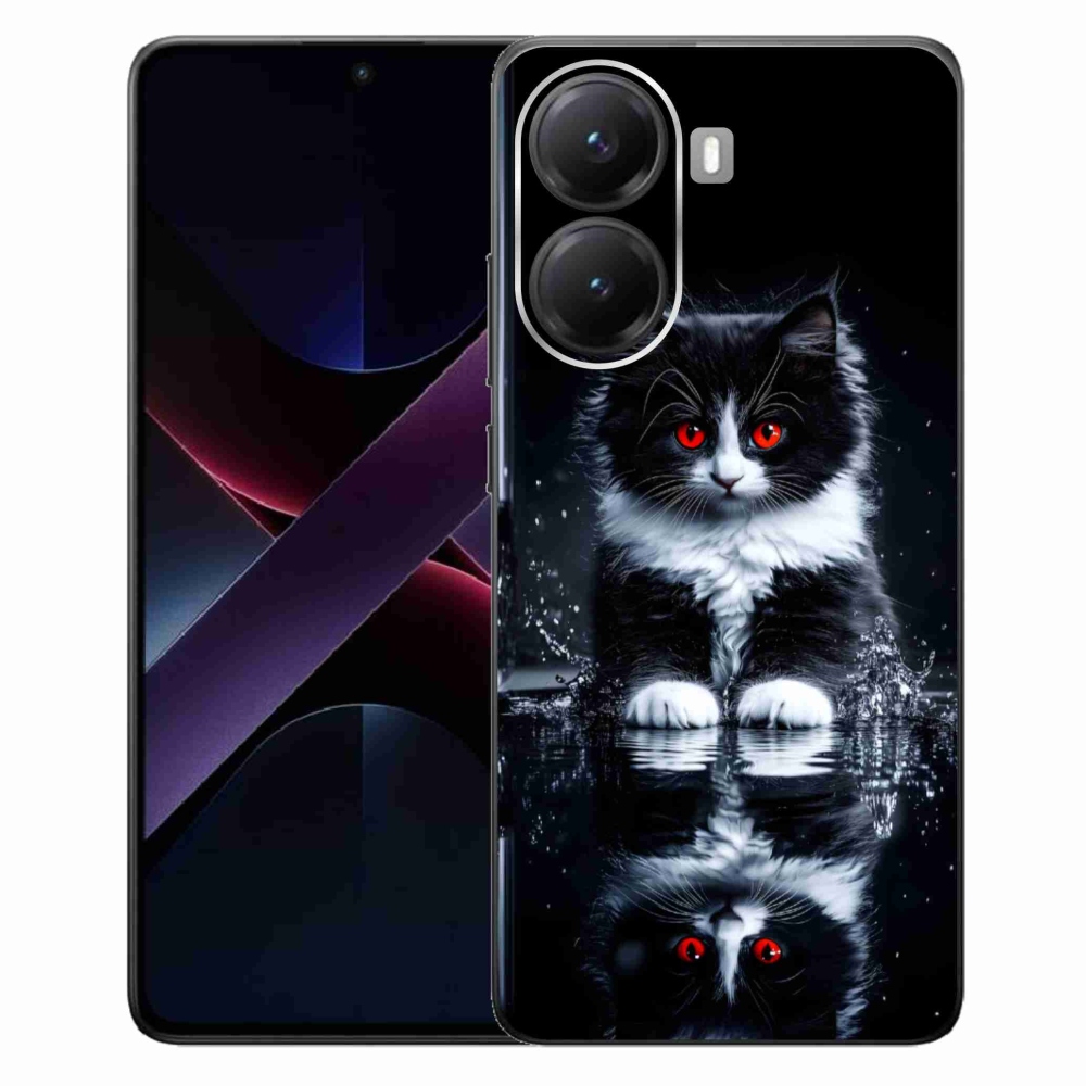 Gélový kryt mmCase na Xiaomi Poco X7 Pro 5G - čiernobiele mačiatko