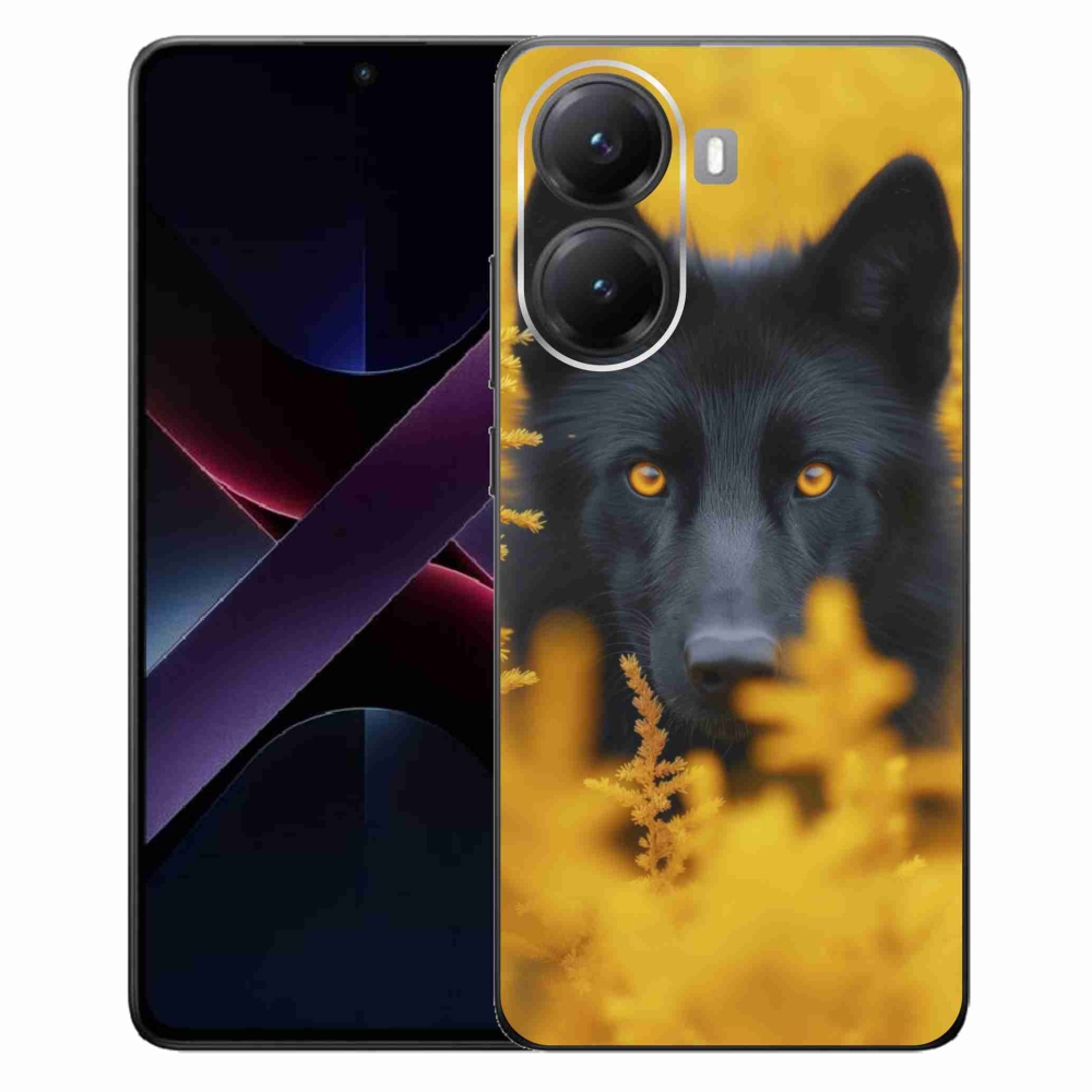 Gélový kryt mmCase na Xiaomi Poco X7 Pro 5G - čierny vlk 2