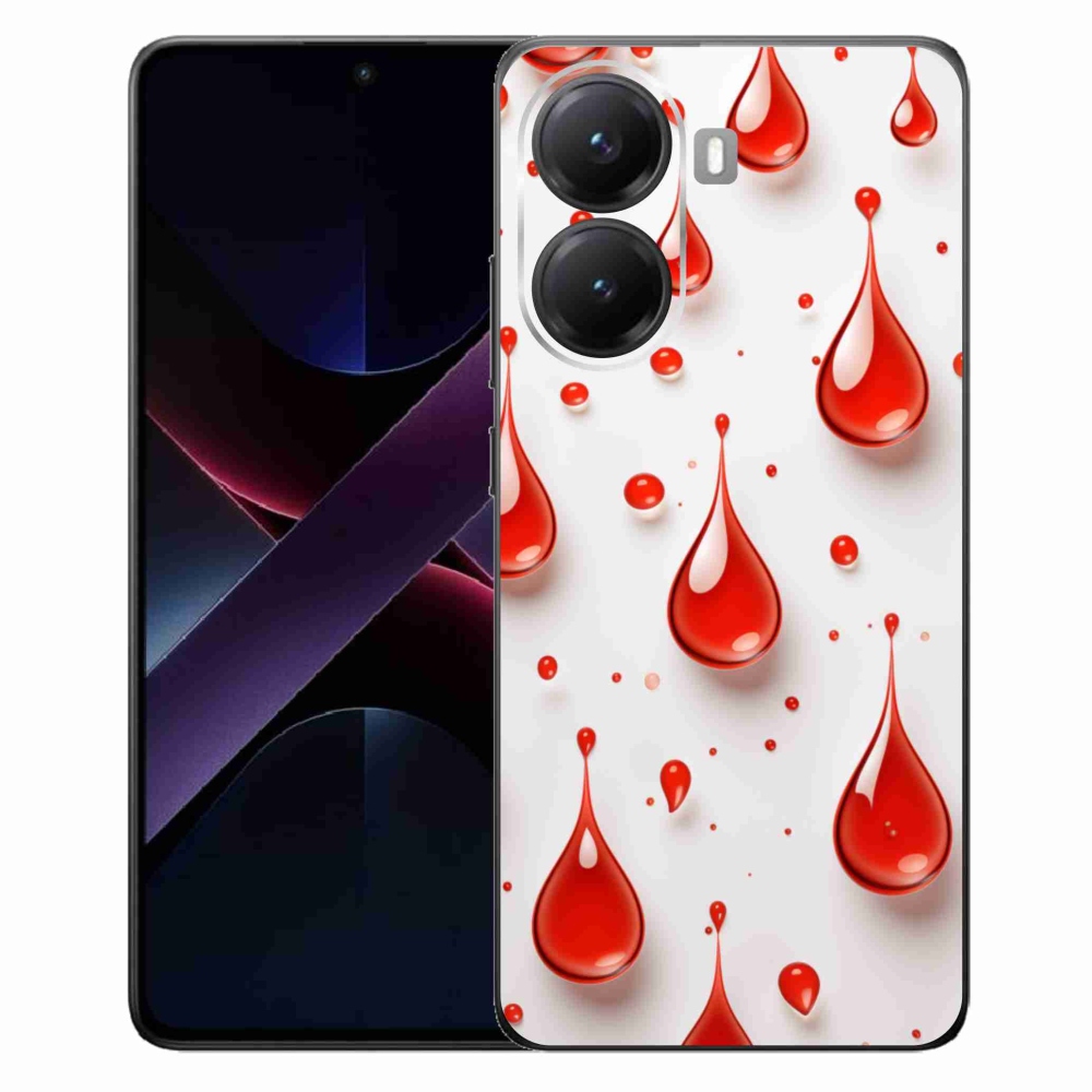 Gélový kryt mmCase na Xiaomi Poco X7 Pro 5G - červené kvapky